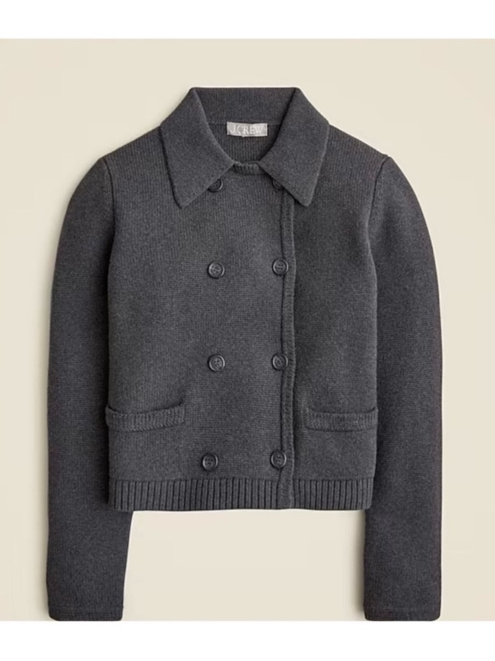 J.Crew Marielle Cropped Cardigan Sweater Gray Small